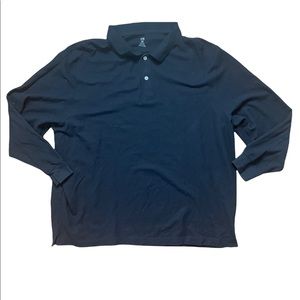 Men’s Big & Tall 3X Long Sleeve Black Polo